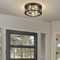 Z-Lite Cape Harbor 3 Light Flush Mount, Matte Black & Clear 491F3-MB - alternate 6